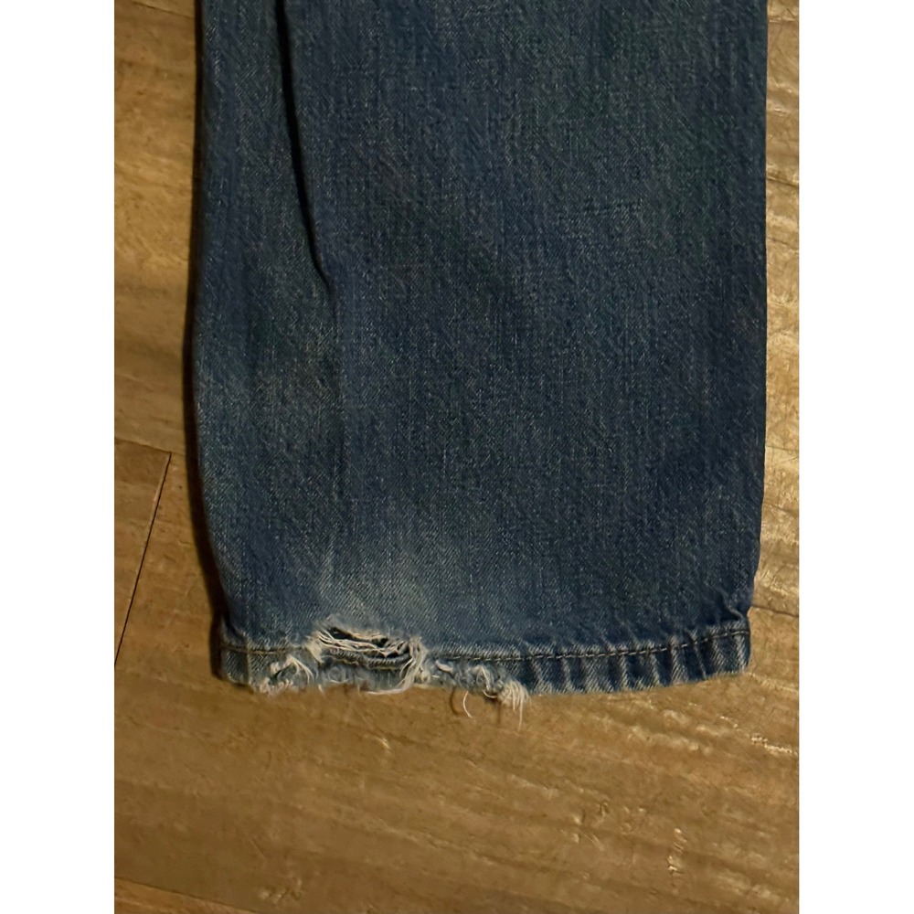 Levis 514 Straight Fit Mens Jeans Blue Denim Distressed 30/32x30 Grunge Workwear - Picture 5 of 8